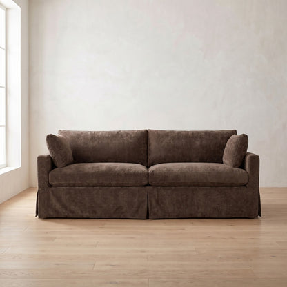 Sylvie Slipcover Sleeper Sofa in Bark Chenille