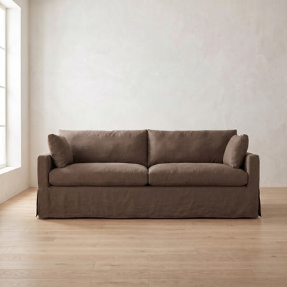 Sylvie Slipcover Sleeper Sofa in Bark Linen