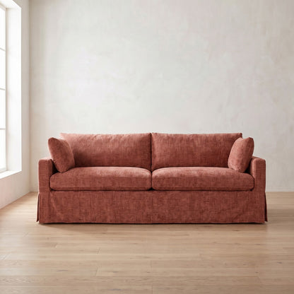 Sylvie Slipcover Sleeper Sofa in Brick Chenille