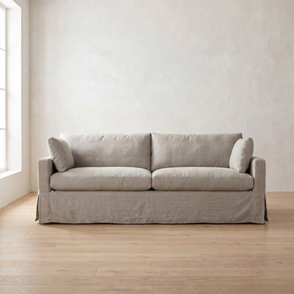 Sylvie Slipcover Sleeper Sofa in Natural Linen