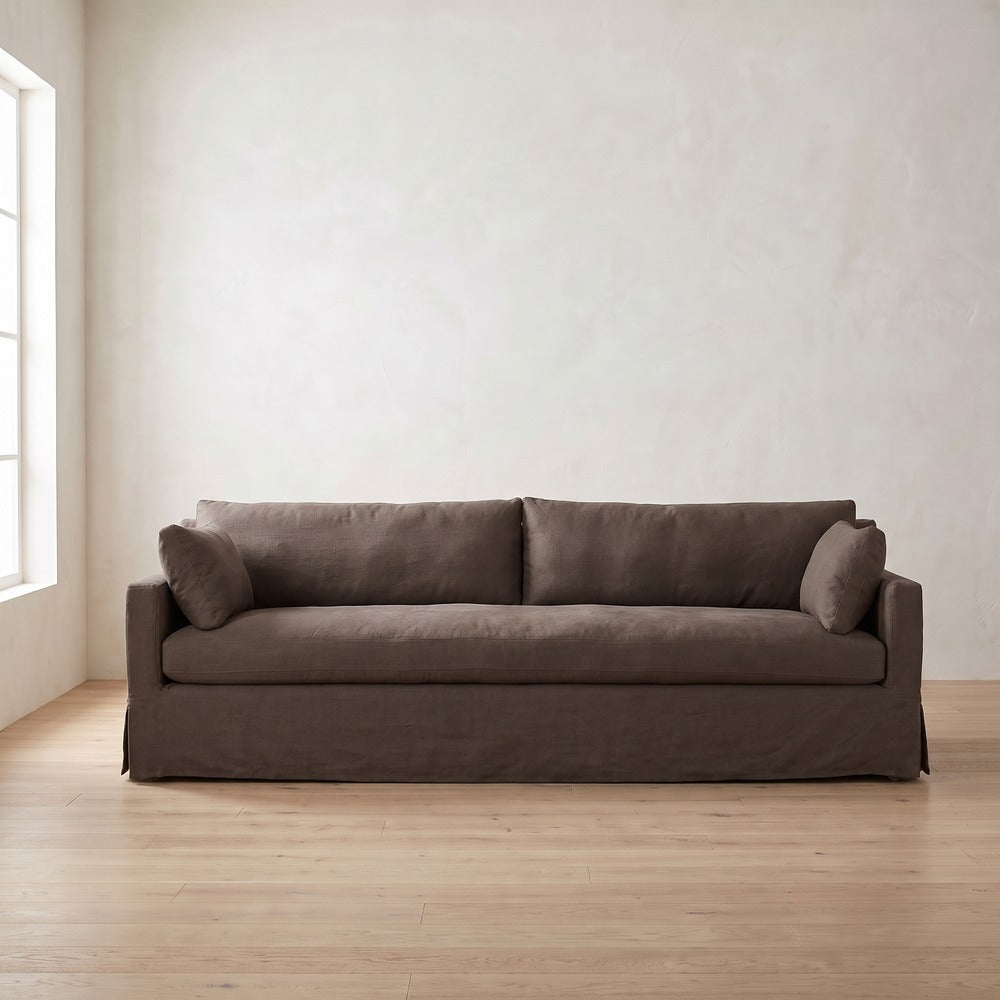 Sylvie Slipcover Sofa in Bark Linen
