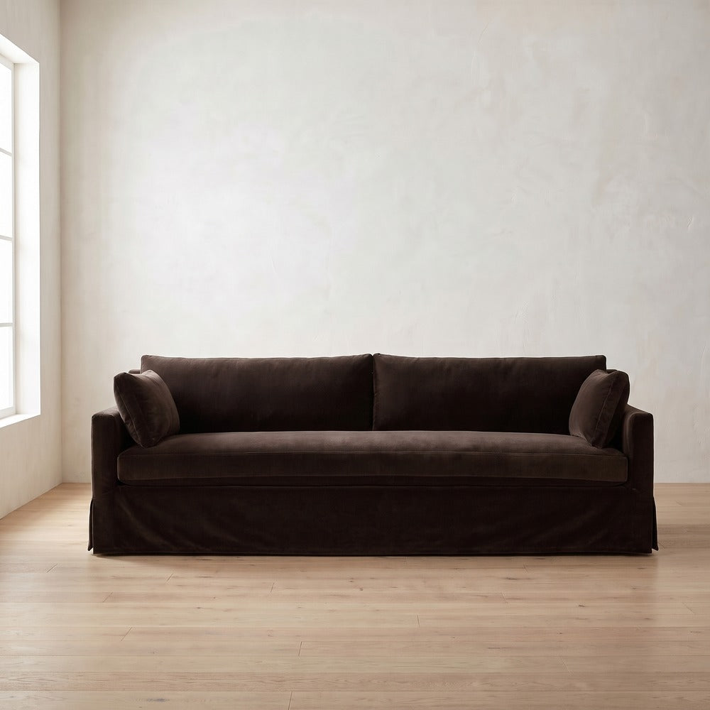 Sylvie Slipcover Sofa in Bark Velvet