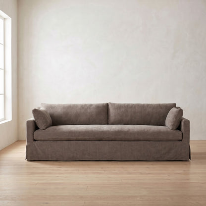 Sylvie Slipcover Sofa in Charcoal Brown Performance Chenille