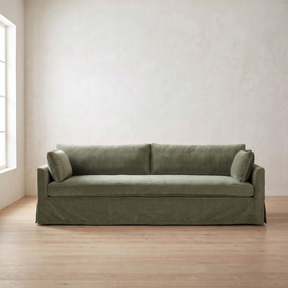 Sylvie Slipcover Sofa in Sage Velvet