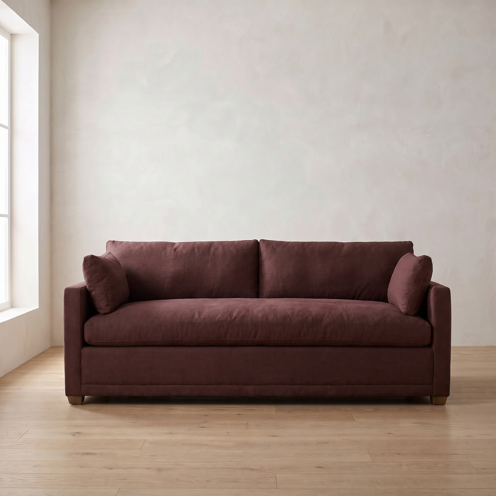 Sylvie Sofa in Burgundy Linen