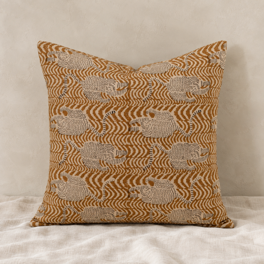 Taiga Block Print Pillow - 20"x20"