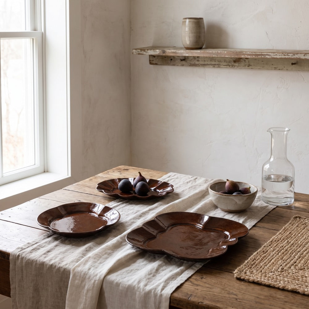 Terra Scalloped Plate, styled at home