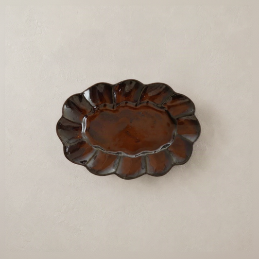 Terra Stoneware Scalloped Plate