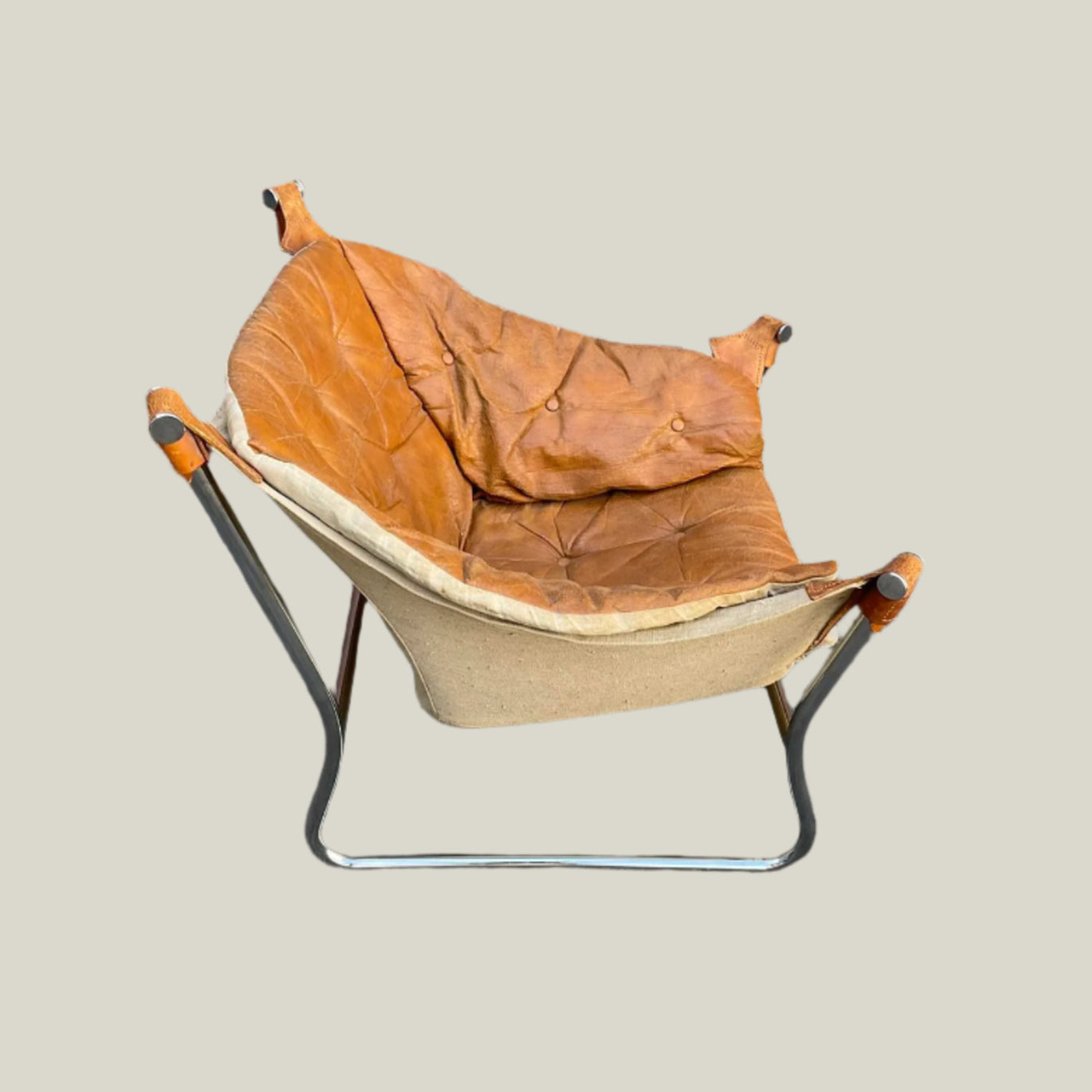 Vintage Leather Sling Chair