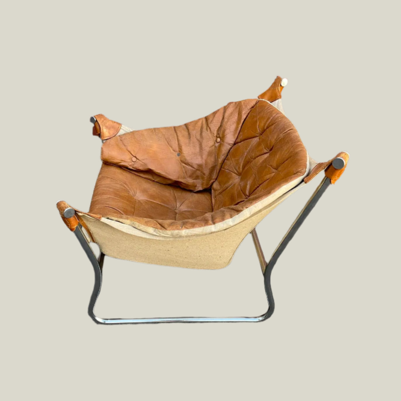 Vintage Leather Sling Chair