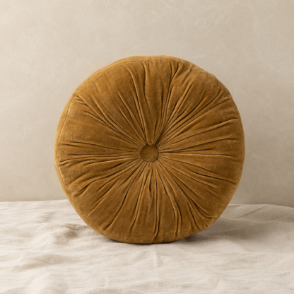 Velvet Tufted Round Pillow - 14"x14"