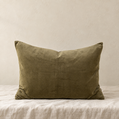 Vera Velvet Pillow, Olive