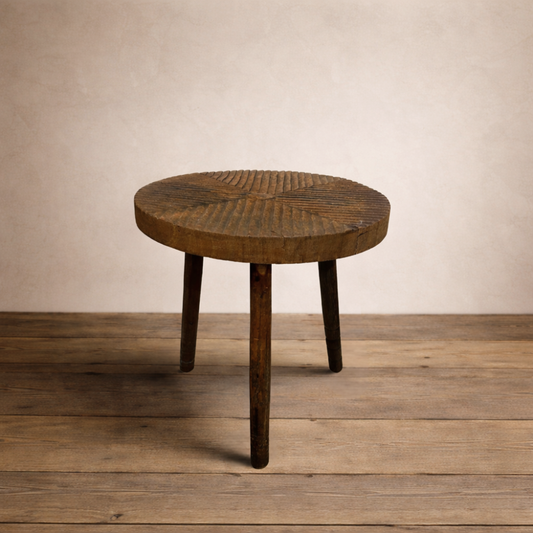 Vintage Carved Wood Stool