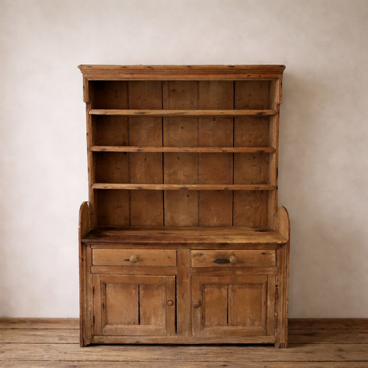 Vintage Light Wood Hutch