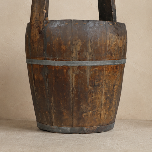 Vintage Wood-Handled Well Bucket