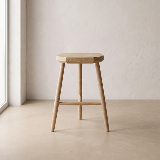 Cerused White Oak Stool